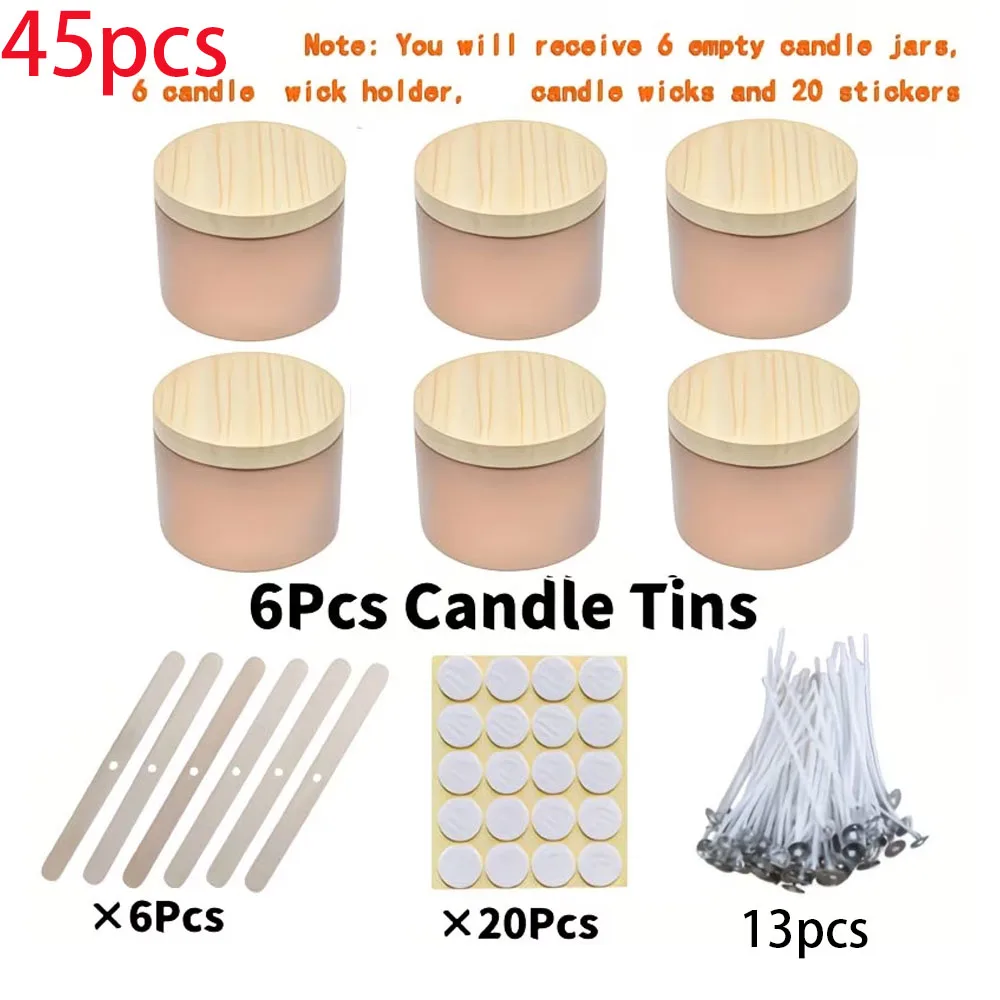 Candle Making Jars With Lids - 45 sztuk różowozłotych metalowych pojemników na