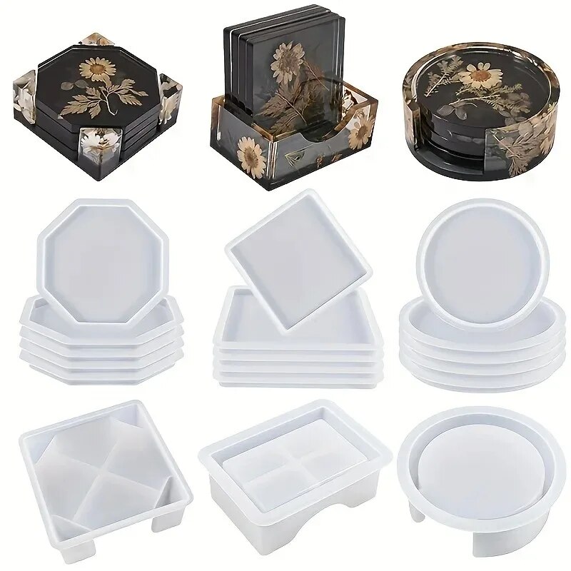 Candle Making Jars With Lids - Zestaw form do żywicy Coaster zawiera